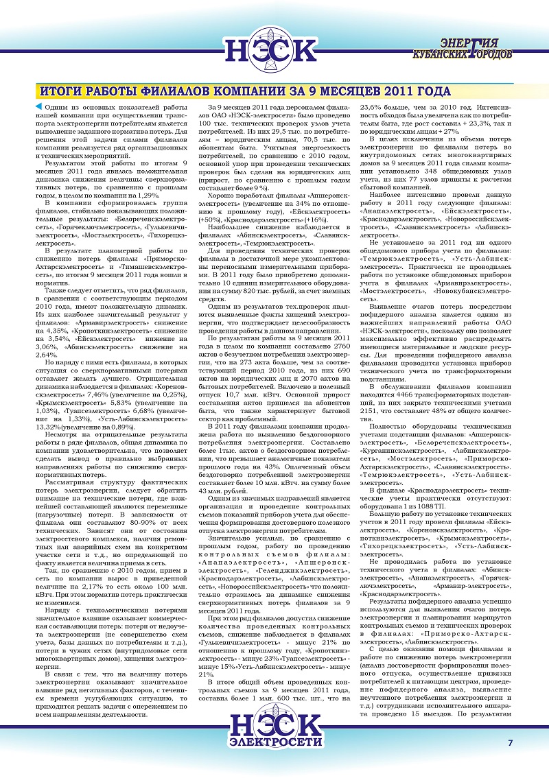 Задолженность управляющих компаний. О мерах по модернизации управления ЖКХ страны; управляющие компании Кубани, имеющие задолженность за потребленную электроэнергию на конец 2011 года